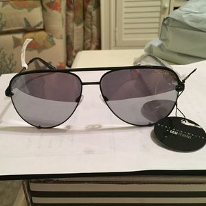 Quay x Desi High Key Sunglasses in Black/Black
